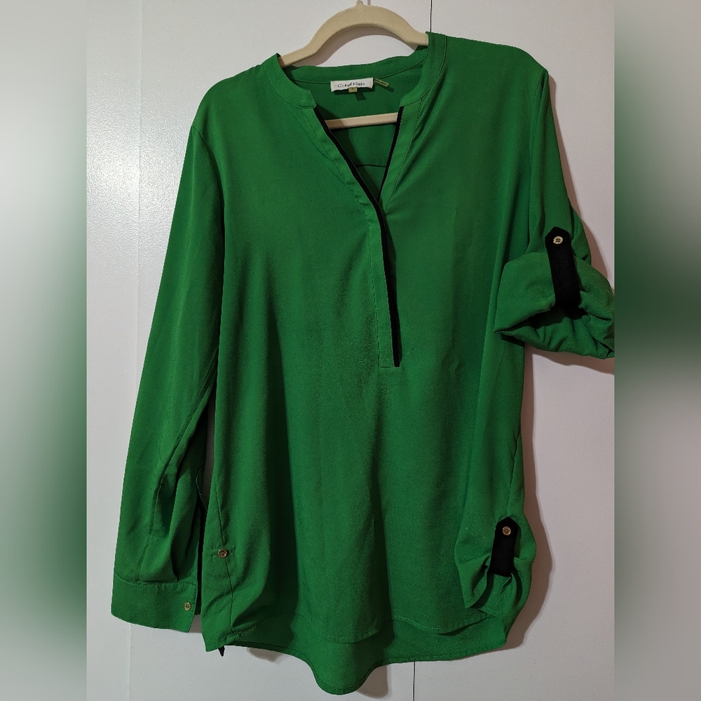 Bright Green Calvin Klein Tunic Blouse